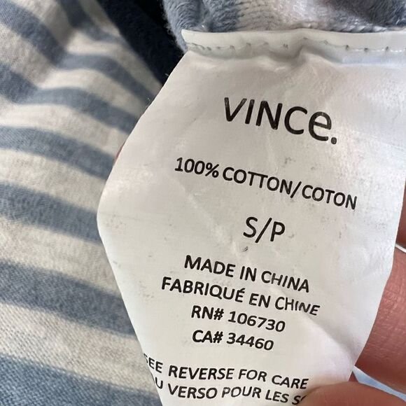 Vince Cotton Striped Sweater Lightweight Blue White Coastal Nautical size S - Picture 4 of 10